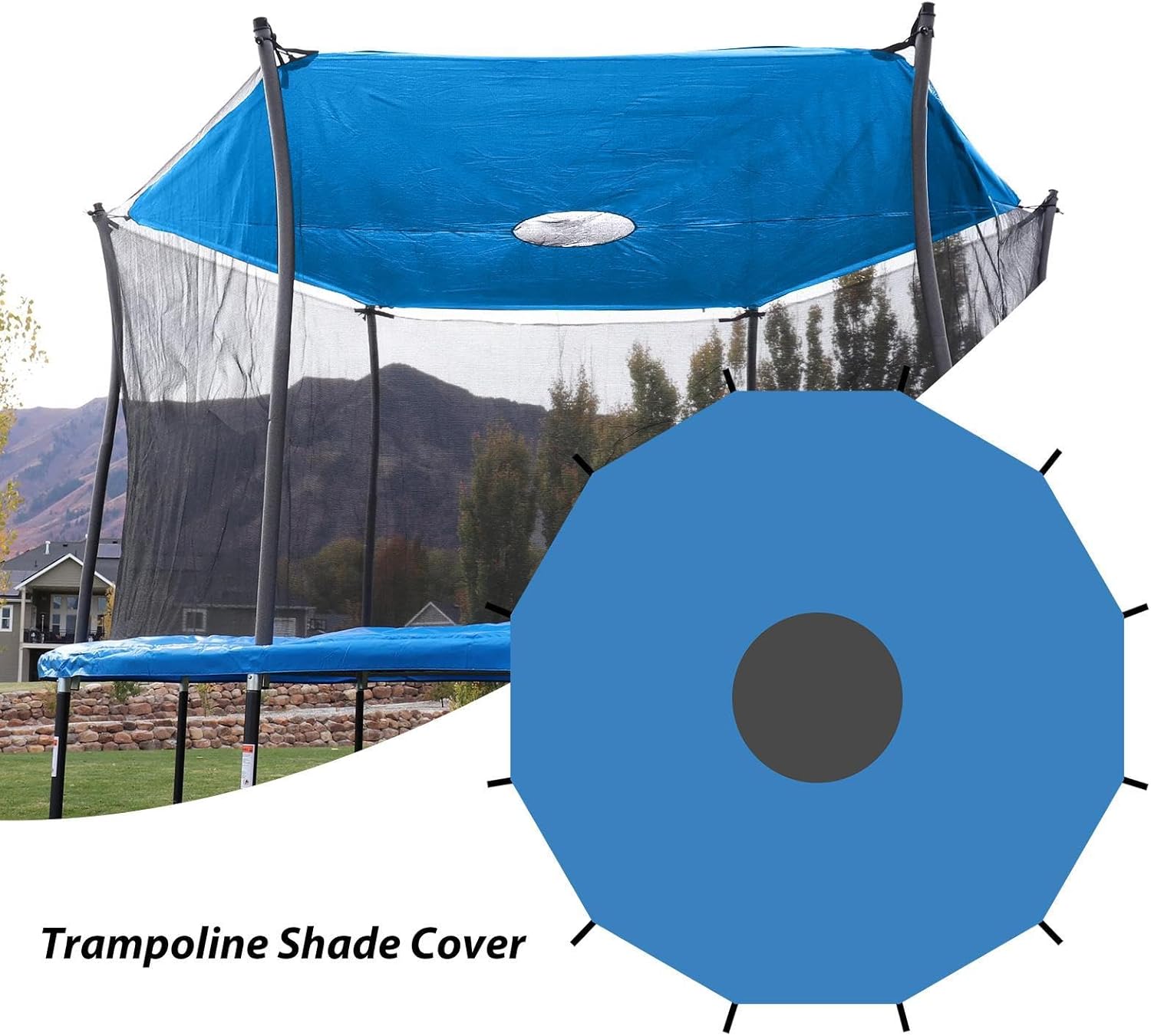 Generic Trampoline Tent Cover, Trampoline Shade Cover, Trampoline Shade, Anti-UV Trampolines Sunshade, Straight Pole Round Trampoline,Trampoline Accessory Tent for 6/8/10/12/14/16FT