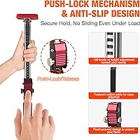 Vista 4 de Gatos de gabinete, poste de soporte ajustable y herramienta de tercera mano, sistema de soporte resistente de 2 piezas para instalación de gabinete