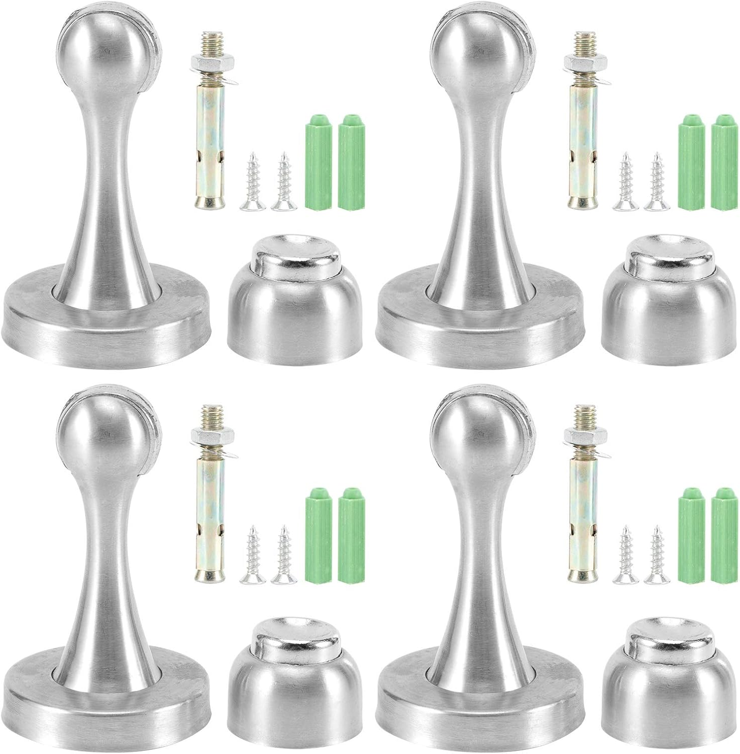 EVTSCAN 4 Pack Magnetic Door Stop - Stainless Steel Door Stopper Magnetic Door Catch, 3M Double-Sided Adhesive Tape No Need to Drill