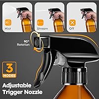 Vista 4 de Tecohouse Botellas rociadoras de vidrio de 8 onzas, paquete de 2 botellas de spray de vidrio de 360° para limpiar boca abajo, botella Mister Squirt