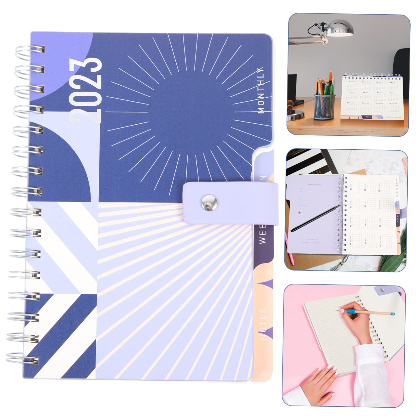 4 pezzi Calendario for appunti Giornaliero for la preparazione dei pasti giornalieri Quaderno a spirale con copertina rigida Calendari da scrivania Lavoro Blocco for appunti personale 2023 Quaderni az