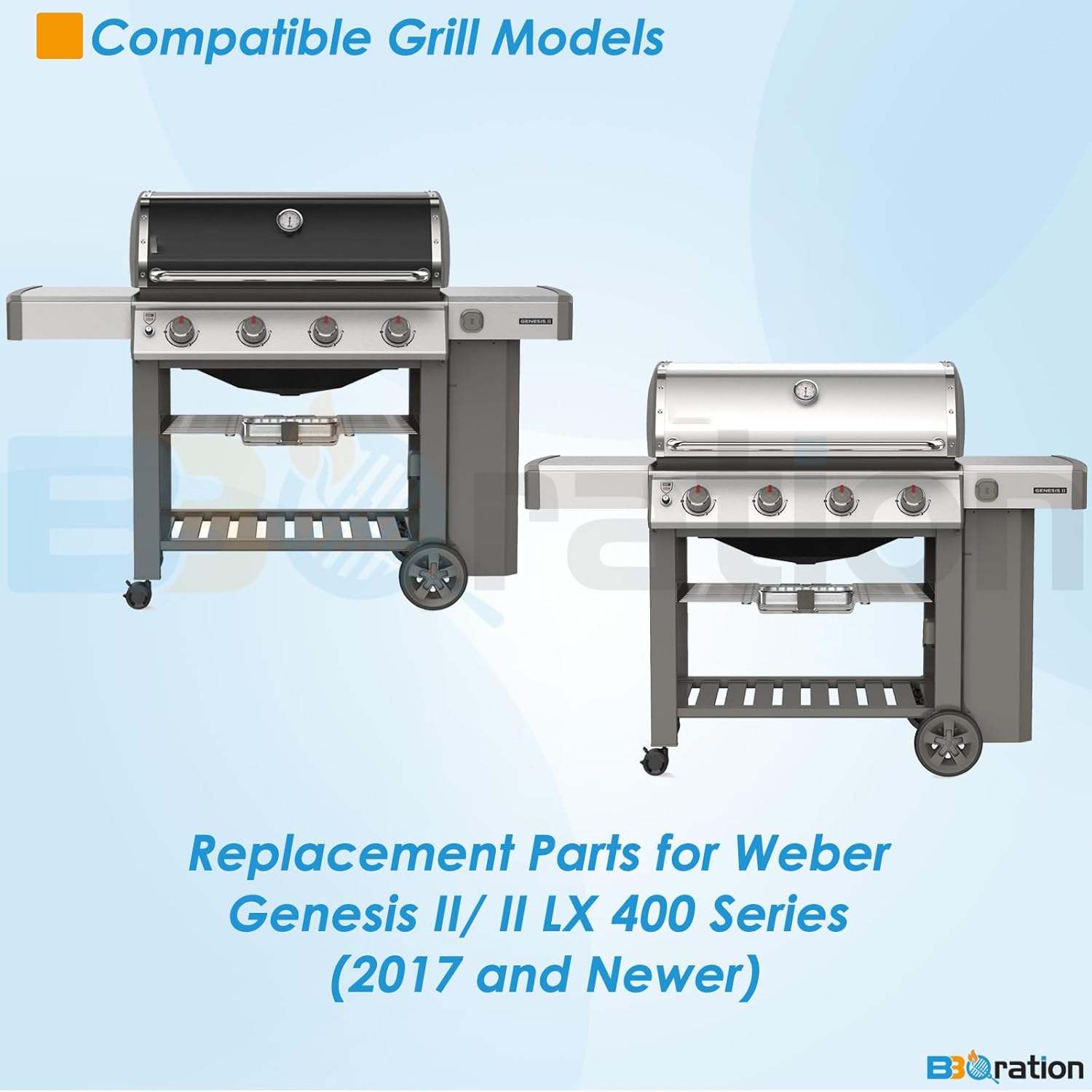 grill parts for weber genesis ii 400 series, 66033 flavorizer bars and 66041 heat deflector 67490 burner kit for weber gs4 genesis ii 410 & ii lx 440 grills for weber genesis gs4 parts porcelain steel black-for weber genesis ii 400