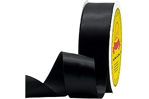 Double Face Satin Black Ribbon 1.5 Inch