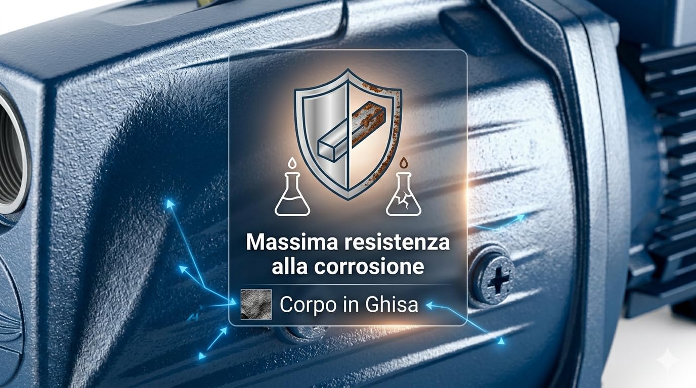 COXE Pedrollo JSWM 3BH Pompa Autoadescante Elettrica 2 HP, Elettropompa Centrifuga in Ghisa per Irrigazione e Autoclave, Portata 100 L/min, Prevalenza 76m, Monofase 220V