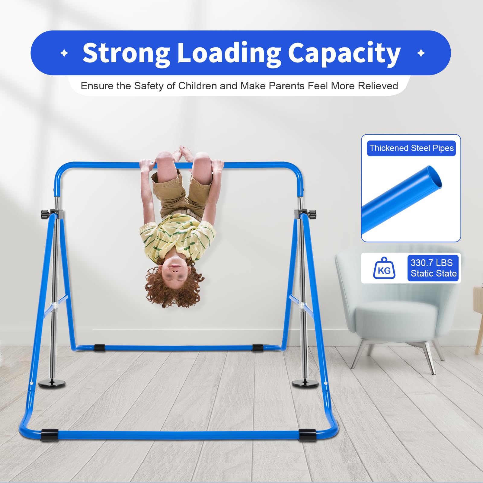 Barra Di Equilibrio Ginnastica Regolabile - Per Bambini 95-150cm - Foto 13