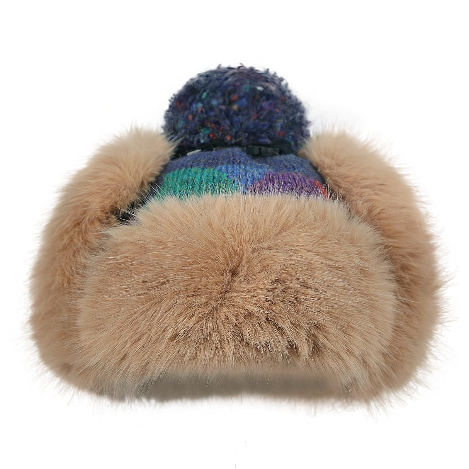 OhMill Chapka Chaud Hiver pour Femme Bonnet de Trappeur en Peluche Chapeau Aviateur avec Oreillettes Coup-Vent Bonnet de Ski Épaise pour Cyclisme Extérieur Randonnée
