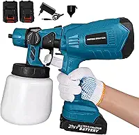 21V Pistola de Pintura Elétrica Portátil, 800ml Pulverizador de Tinta, 2 Baterias Ferramentas Eletricas, Pulverizador Manual para Projetos Domésticos