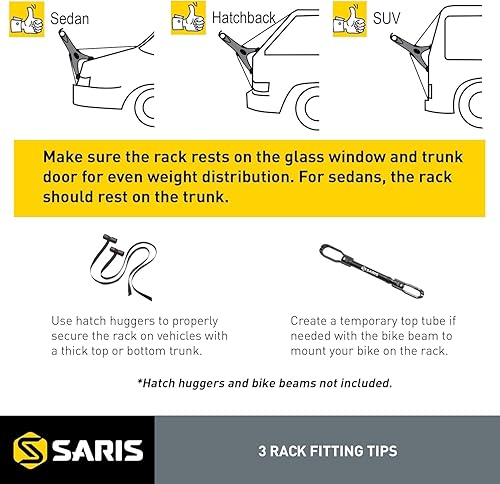 Miniatura 4 de Saris Portabicicletas, compacto solo montado en el tronco, 1 bicicleta, negro