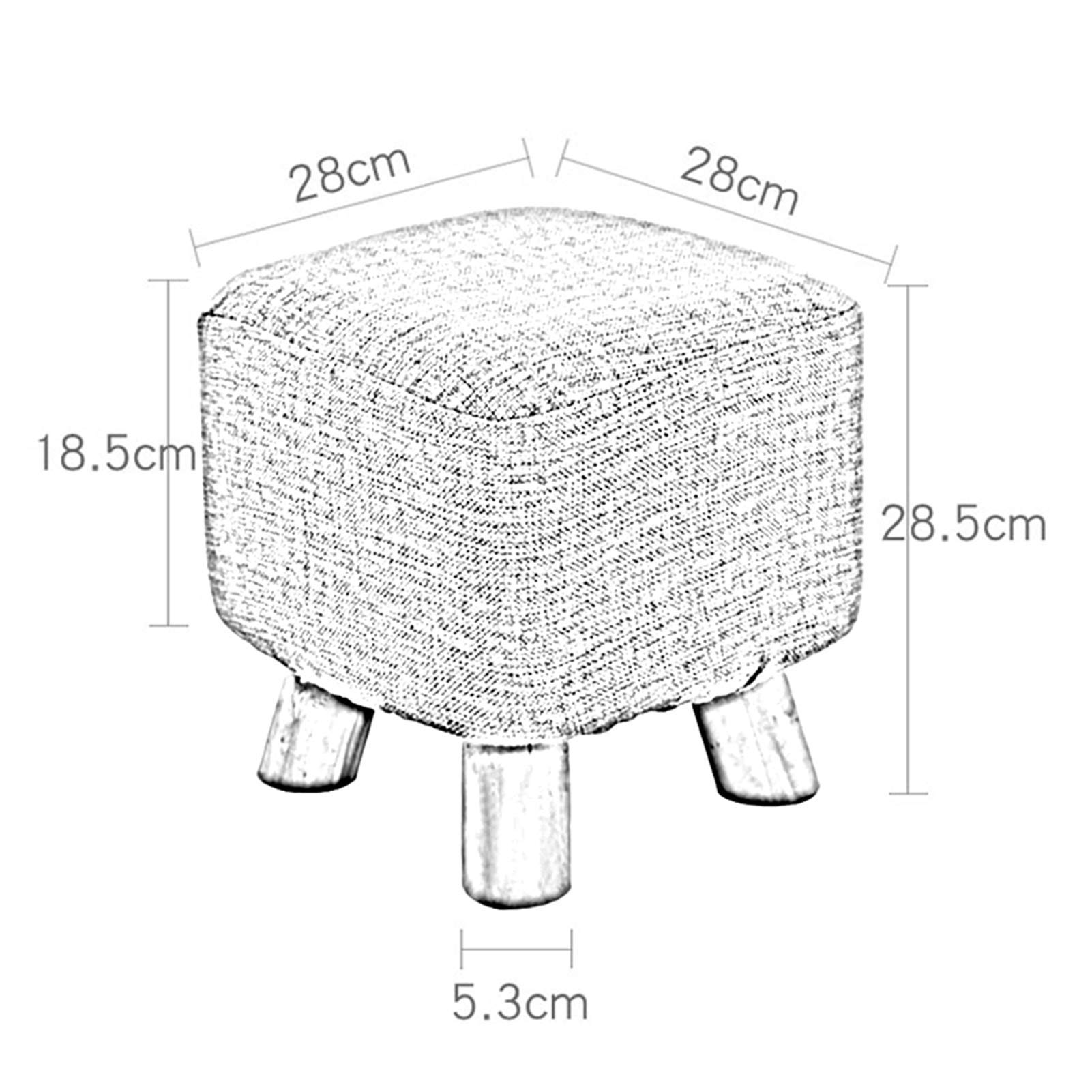 Sgabello Quadrato, Pouf poggiapiedi Piccolo poggiapiedi Imbottito Morbido con Gamba in Legno e Rivestimento Rimovibile, 28 * 28 * 29 cm, Arancione