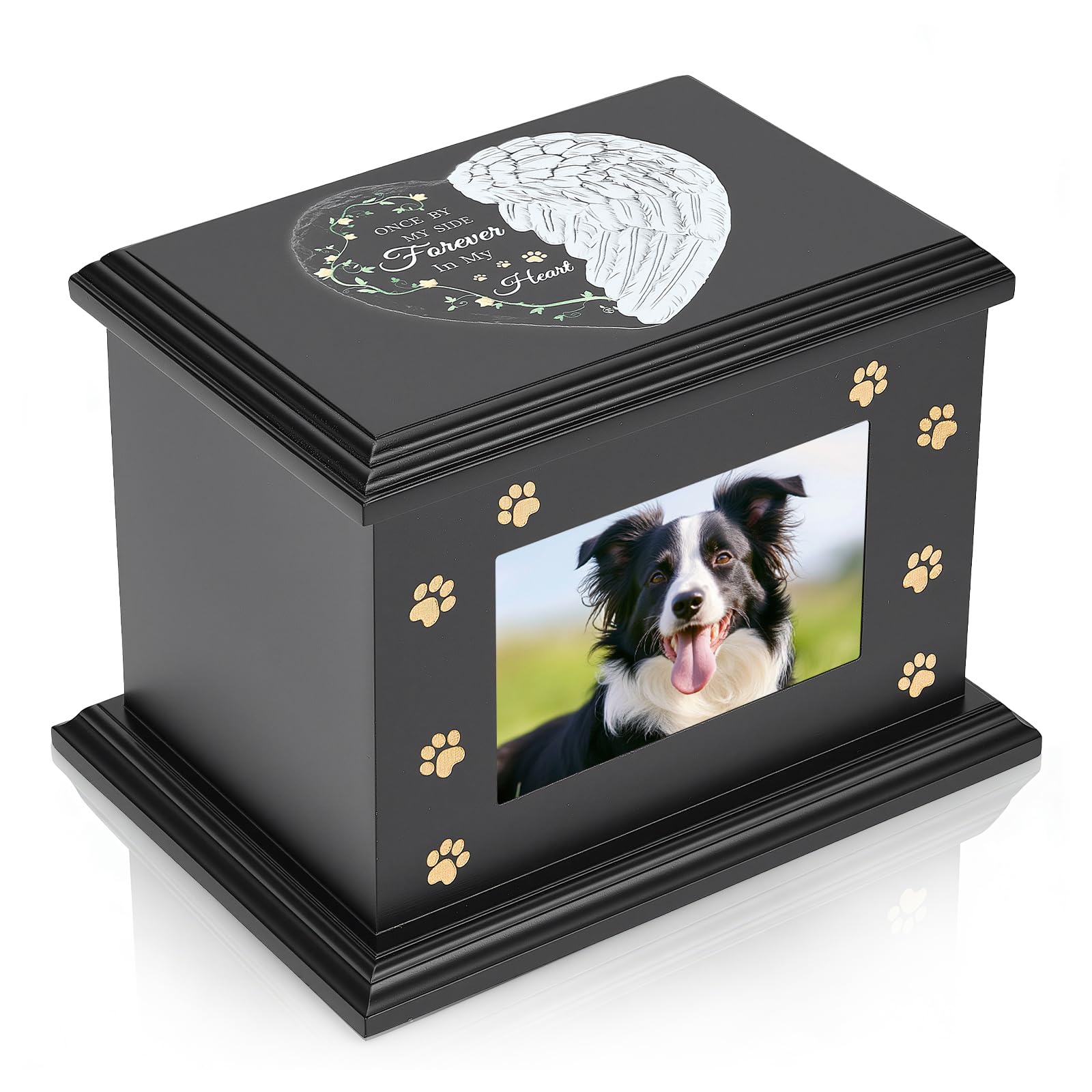Urne Hund Aschebox-Urnen,Urne für Katze zon Holzurnen für Beerdigung mit Bilderrahmen, Gedenk-Erinnerungs,Tierurne für 35kg große Hunde - Gedenkgeschenk für verlorene,katzenurne,katzenurnen