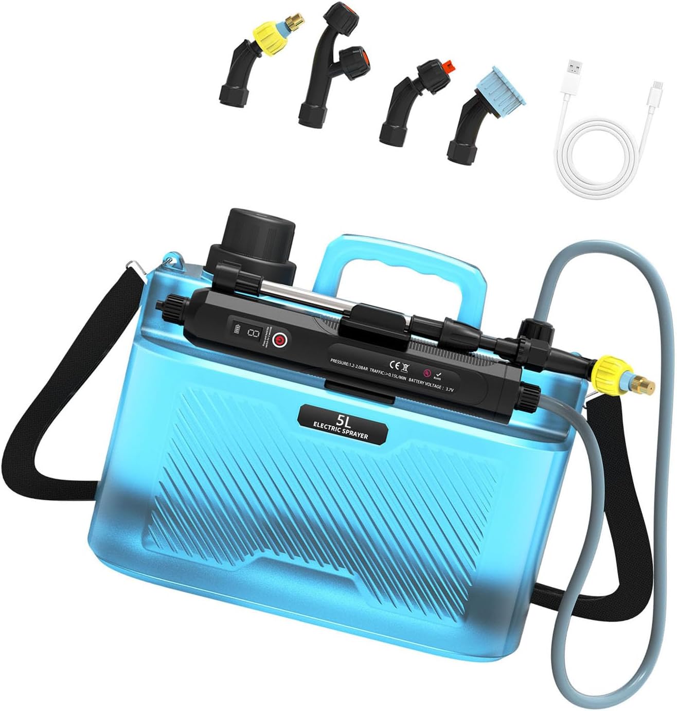 Ergonomic Handle Electric Sprayer for Gardens Featuring USB Charging 2200mAh Battery Automatic Operations Irrigation Sprays