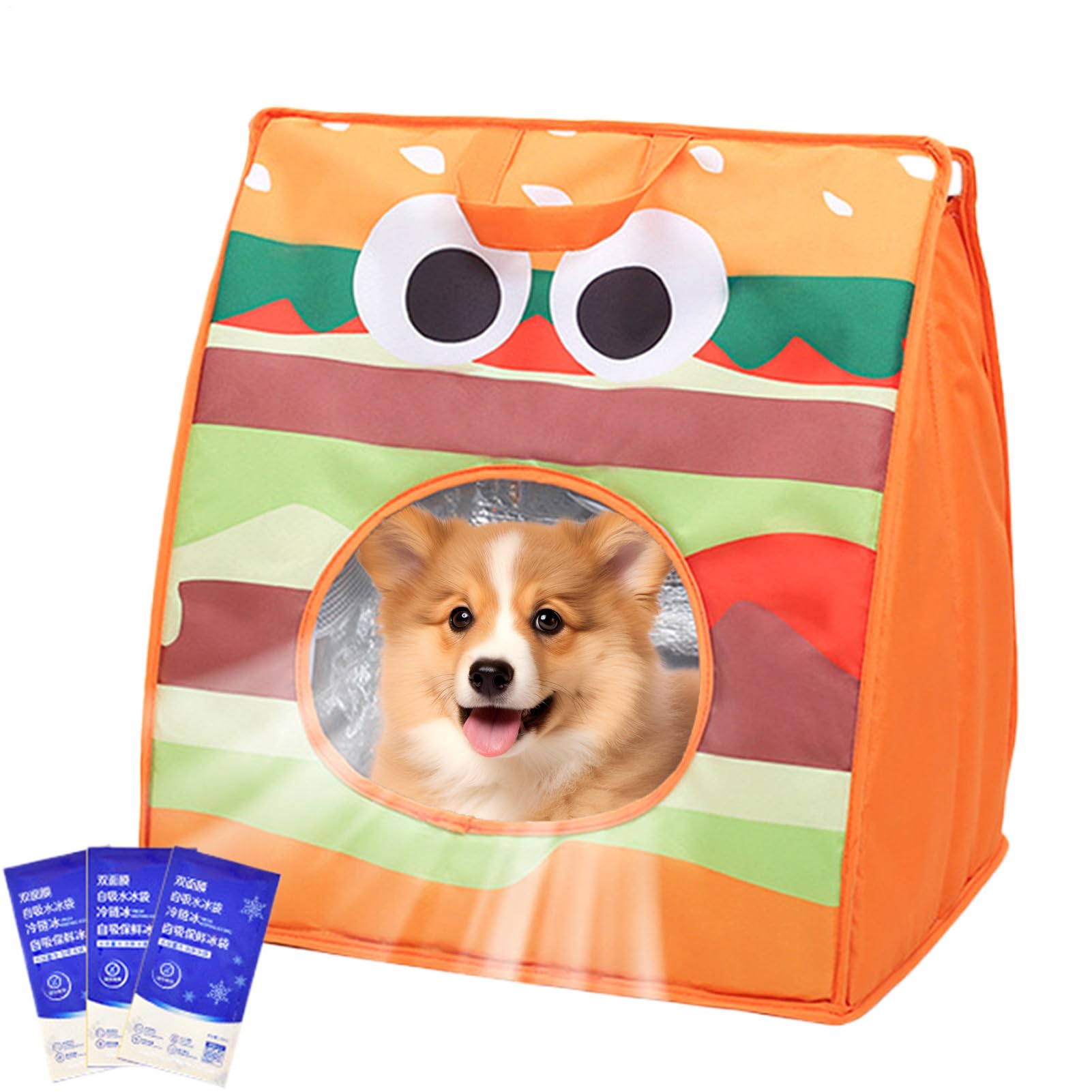 Cage de transport pour chat contre la chaleur avec sac isolant rafraîchissant pliable