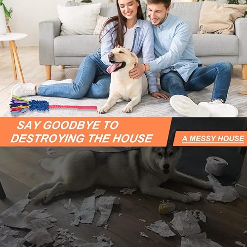 Miniatura 6 de wodoca Juguete de tirar para perros, juguetes para perros para masticadores agresivos, juguete de cuerda para perro con chirrido fuerte, fácil de