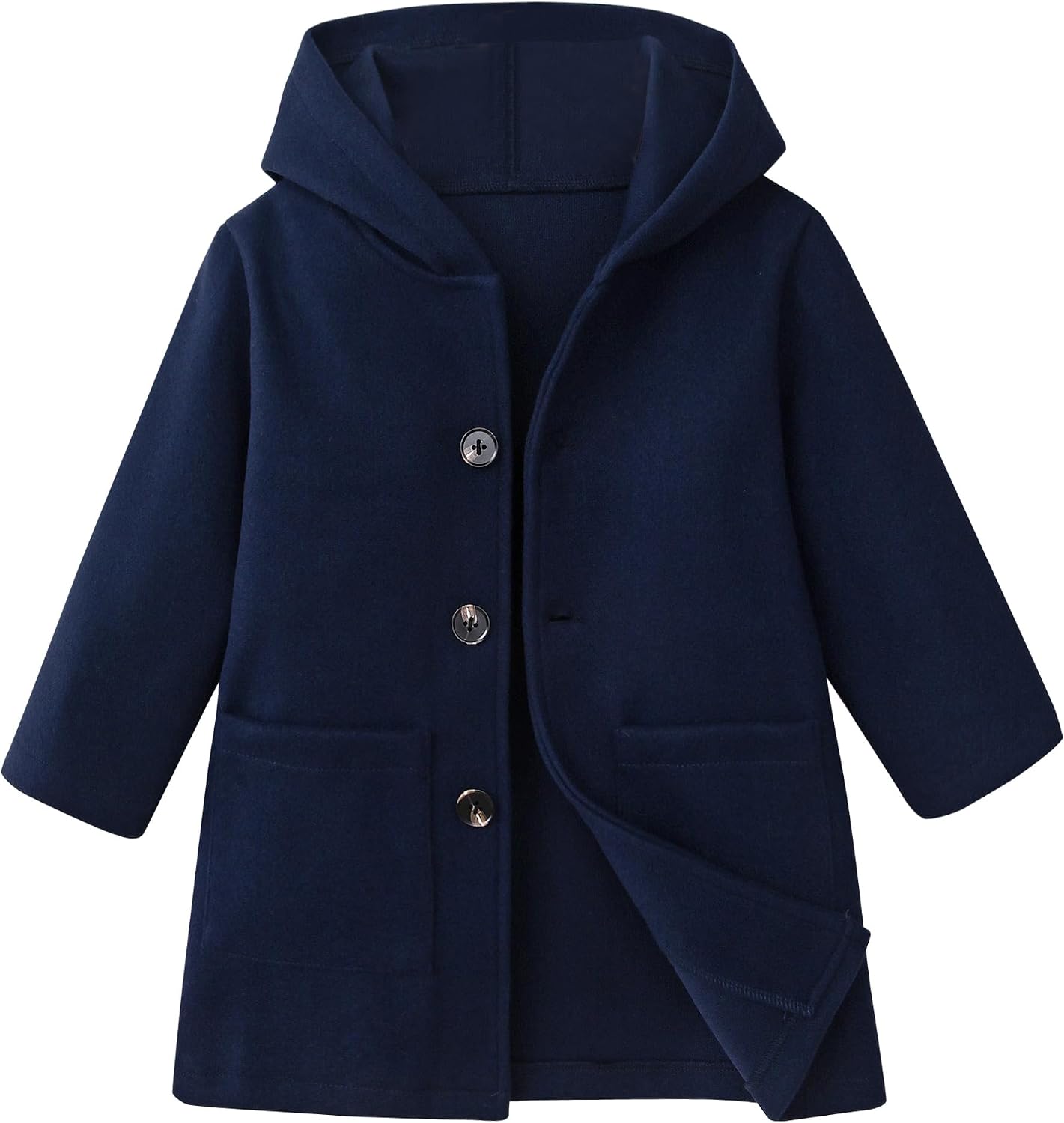 Goodplayer Toddler Boy Hooded Coat Kids Fall Winter Classic Pockets Outwear Jacket Dress Coats