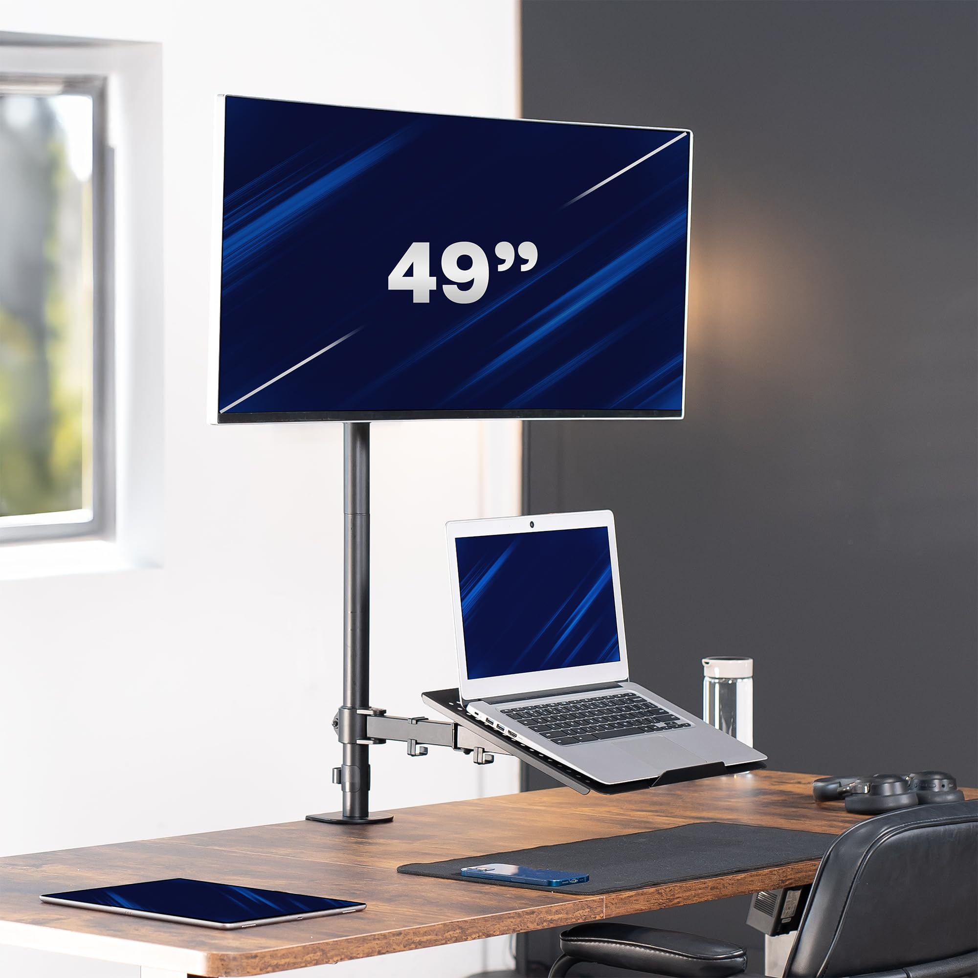 VIVO Supporto da scrivania per laptop e monitor LCD da 13" a 32", supporto regolabile extra alto, adatto per laptop fino a 17" (STAND-V012C)