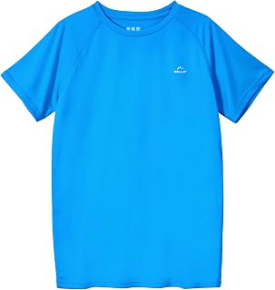 Boy's Rash Guard Swim Shirts Short Sleeve UPF 50+ Sun Protection Shirt Youth SPF Fishing Quick Dry Shirt