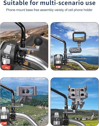 Miniatura 9 de FANAUE MB-02 Base de bola con adaptador de cabeza de perno con orificios de montaje de 0.394 in compatible con soportes RAM tamaño B brazo de doble