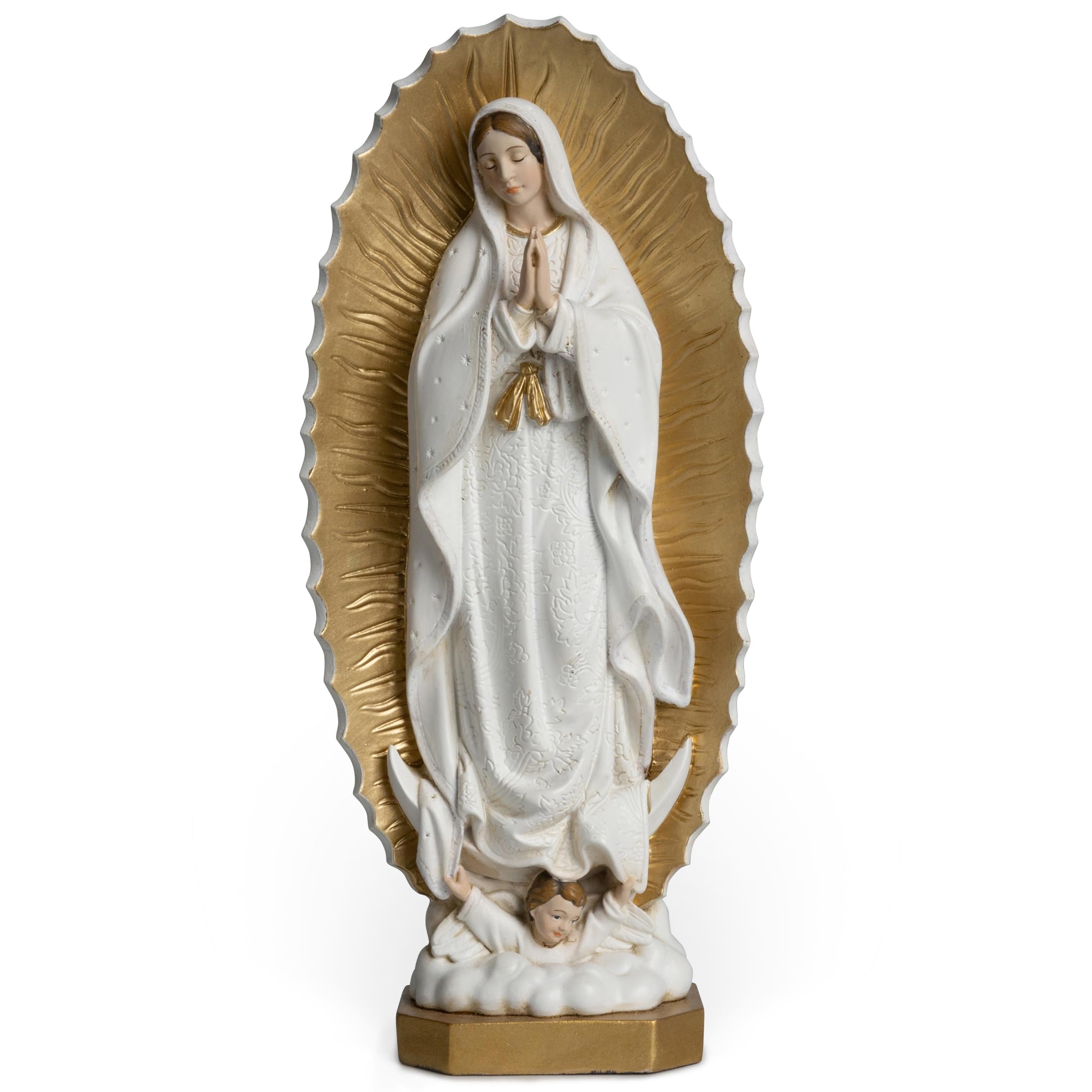 BC Catholic Our Lady of Guadalupe Statue, 7" H Virgen De Guadalupe Figure, Holy Mother Mary Religious Gift, Catholic Decor, Handpainted Renaissance Sculpture Purity & Grace Collection by Buildclassic