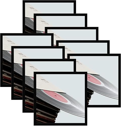 eletecpro Marco negro de 12.5 x 12.5 pulgadas, resistente y ligero, marco de álbum de PVC hecho para exhibir discos de vinilo, decoración moderna de