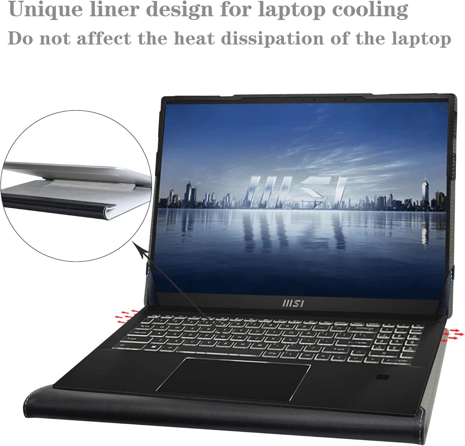 Alapmk Protective Case for Lenovo Yoga 7i 2-in-1 16 Gen 10/Yoga 7 2-in-1 16 Gen 10/Yoga 7 2-in-1 16AKP10 16ILL10,Case for MSI Bravo 15 B7ED/Stealth 16 Studio A13VG/Stealth A16 AI+ A3XVFG,Black - Image 4