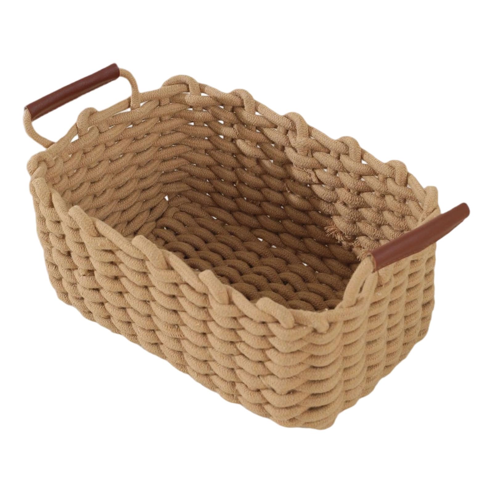 APGLSXY Artisanal Cotton Rope Decorative Basket Fabric Storage Planner for Telecommute Thin Kids Bedroom Answer Contemporary Organization Basketgentle Storage Basket