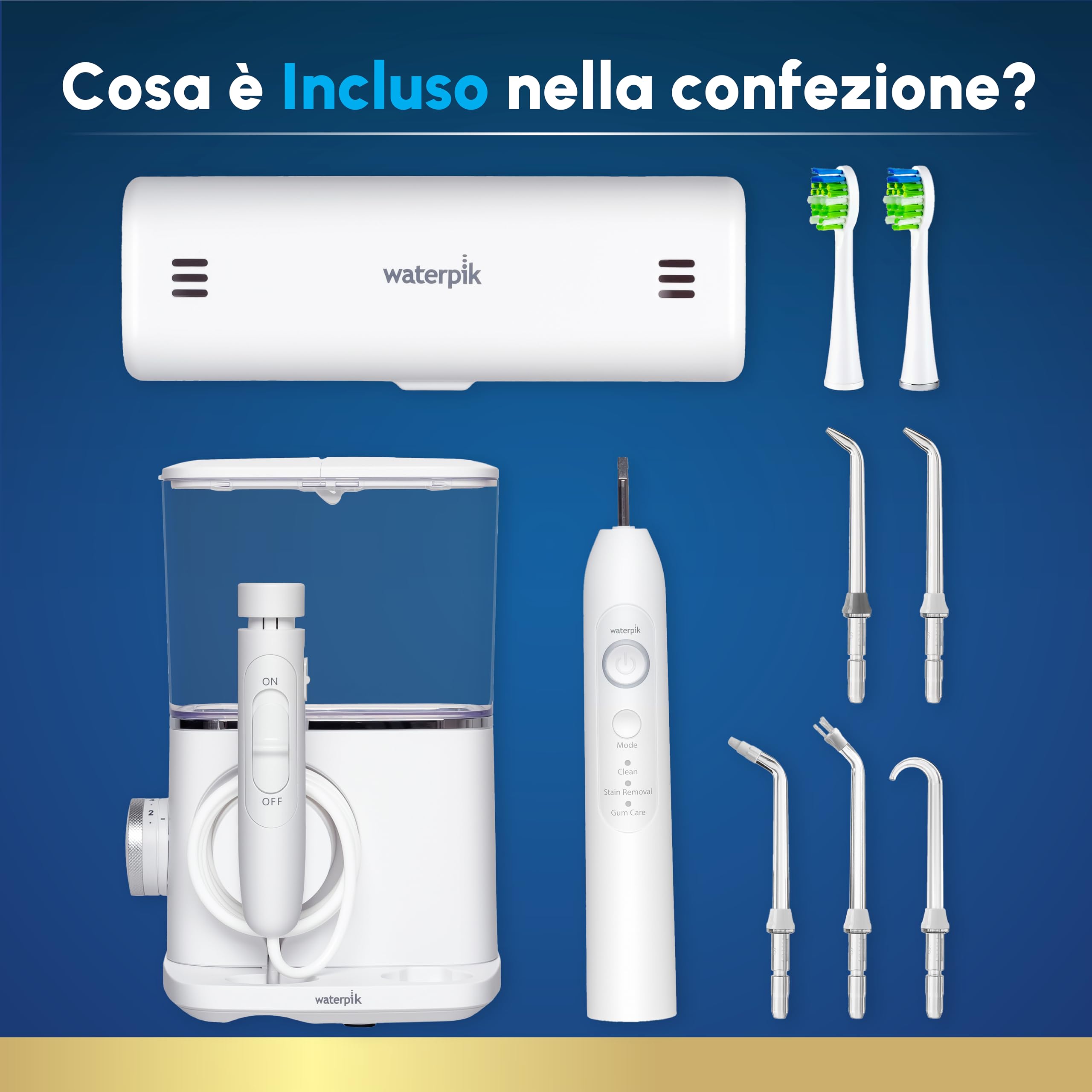 Waterpik Sensonic Complete Care Water Flosser CC-04 Rechargeable Electric Toothbrush Combo, White