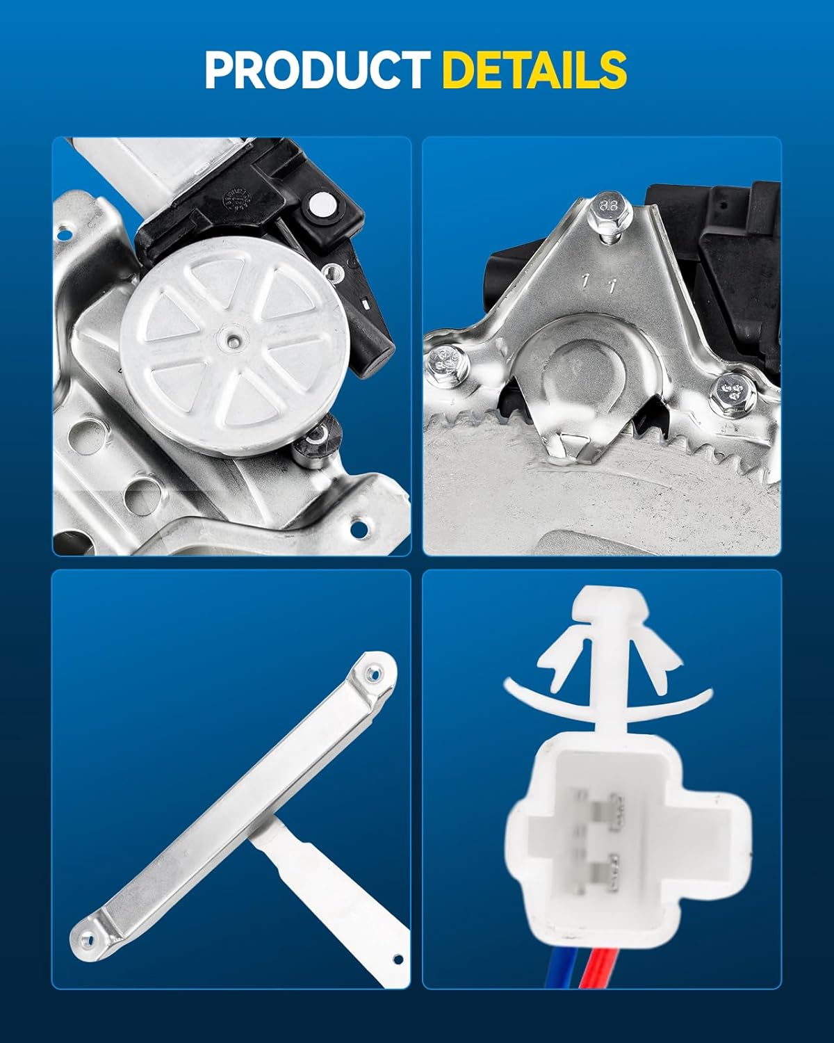 PHILTOP Front Left Drive Side Power Window Regulator with Motor Compatible with 2000-2006 Toyota Tundra Replaces# 748-502