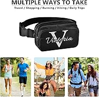 Vista 6 de Riñoneras personalizadas para mujeres y hombres, bolsa de cinturón personalizada con correa ajustable, riñoneras de moda, bolsa cruzada para la #01