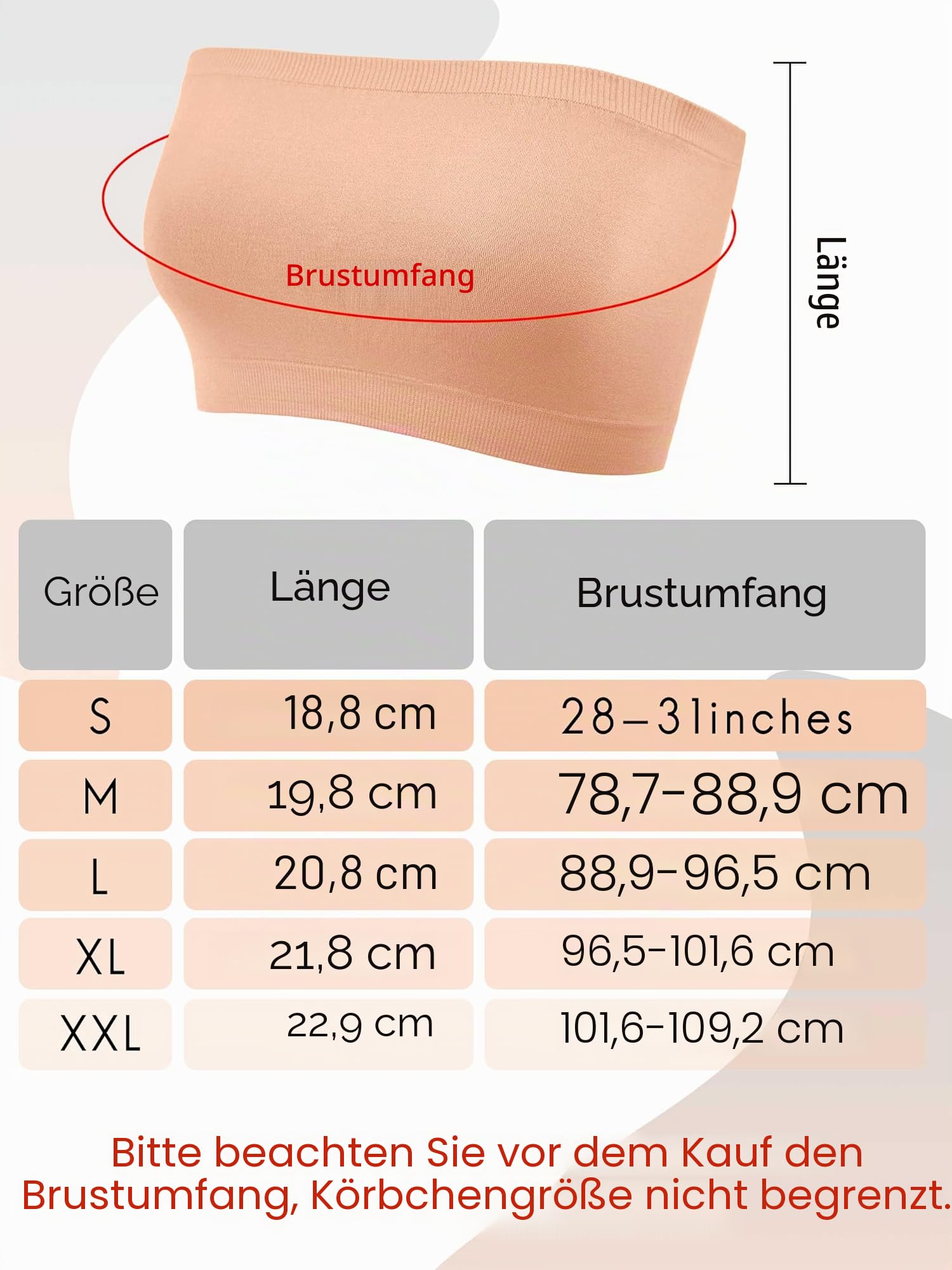 8 Stück Bandeau BHS für Damen, Trägerlose BHS Ungepolsterte Bandeau Tops Dehnbare Nahtlose Bralette