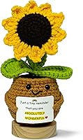 Handmade Crochet Sunflower Gifts for Women - Inspirational Teacher Appreciation, Thank You for Coworkers, Best Friends - Emotional Support Positivity (S5)