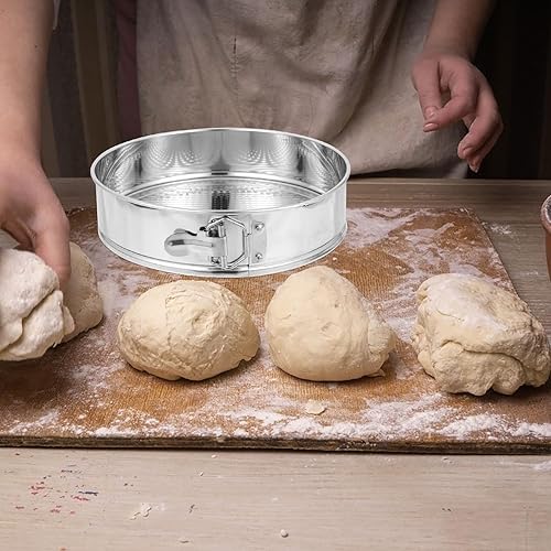 Miniatura 8 de DOITOOL Molde desmontable de 10 pulgadas redondo antiadherente para tartas de queso de acero inoxidable con parte inferior extraíble, moldes con