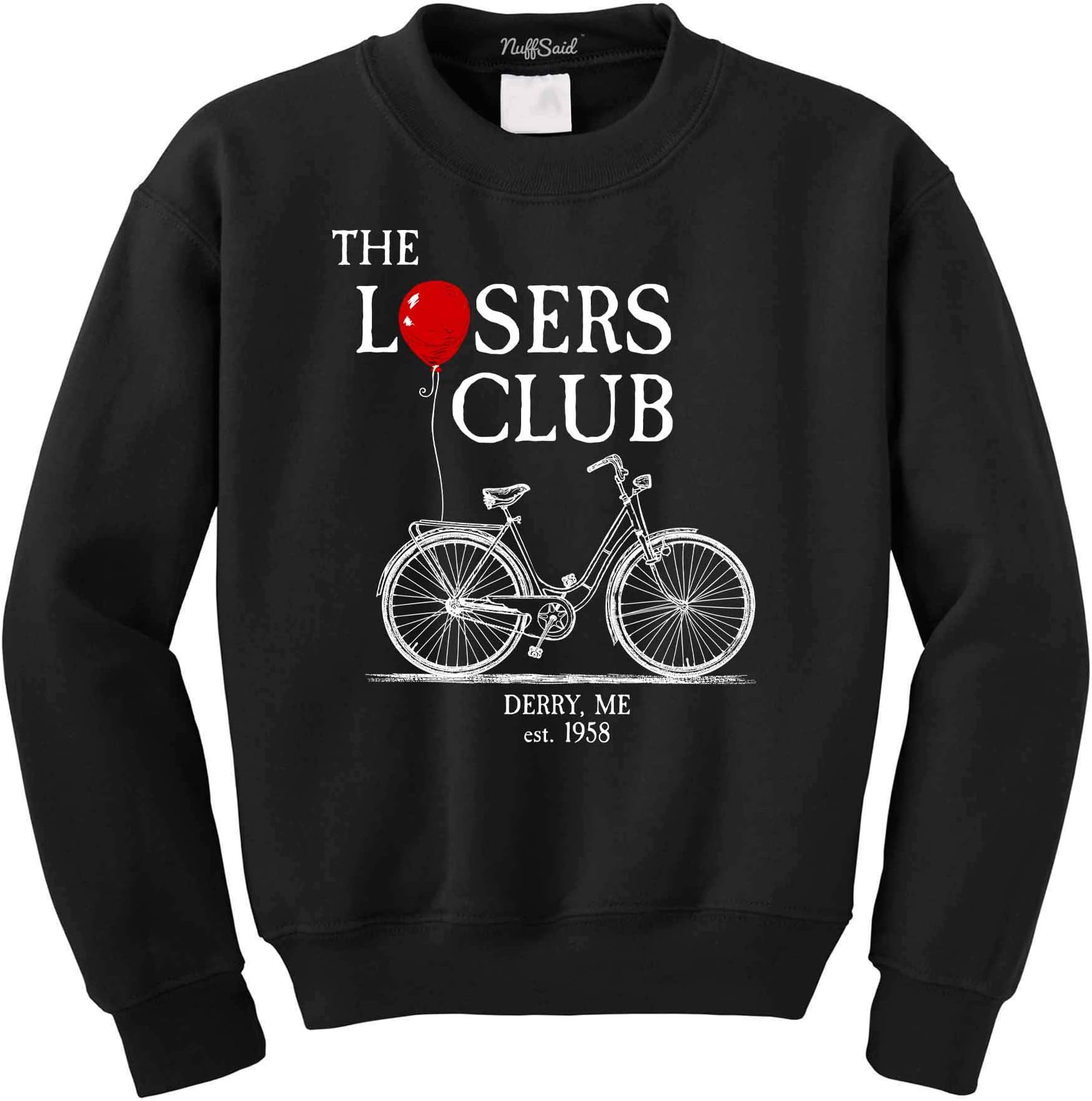 The Losers Club Bicycle - Classic 80's Horror Pullover Sweatshirt - Graphic Pennywise The Clown Crewneck