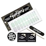 TOUGH GIRLS | 20 Exquisite Gel Nail Polish Strips w/Application Accessories - No UV/LED Lamp Required (Clear Gloss w/Green & Pink Iridescence)