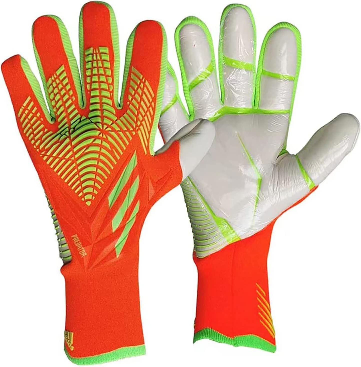 Rękawice Bramkarskie, Profesjonalne Rękawice Piłkarskie, Lateksowe Rękawice Bramkarskie Unisex, Ochrona Palców Dłoni I Nadgarstków, Aby Zapobiec Kontuzjom, Orange, Size7