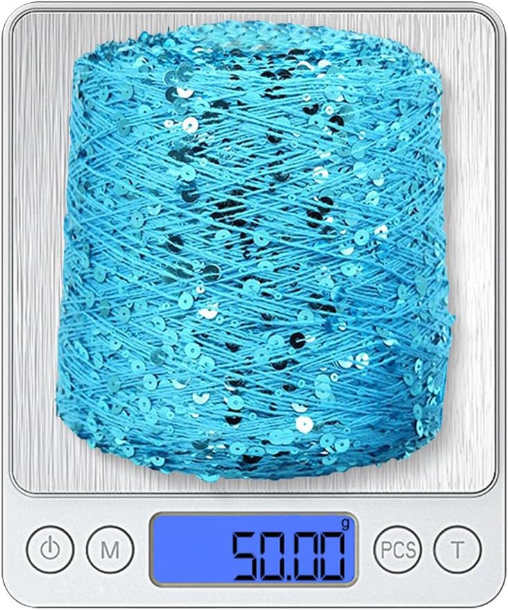ECYC Ltd 153 Yards Cotton Sequin Yarn, Sparkle Sequin Thread for Knitting & Crocheting, DIY Craft Projects