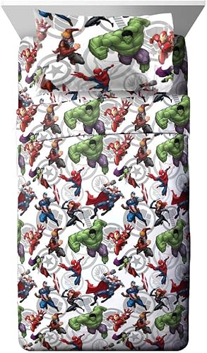 Miniatura 3 de Jay Franco Marvel Avengers Team - Juego de ropa de cama matrimonial de 9 piezas, incluye juego de cama, juego de sábanas