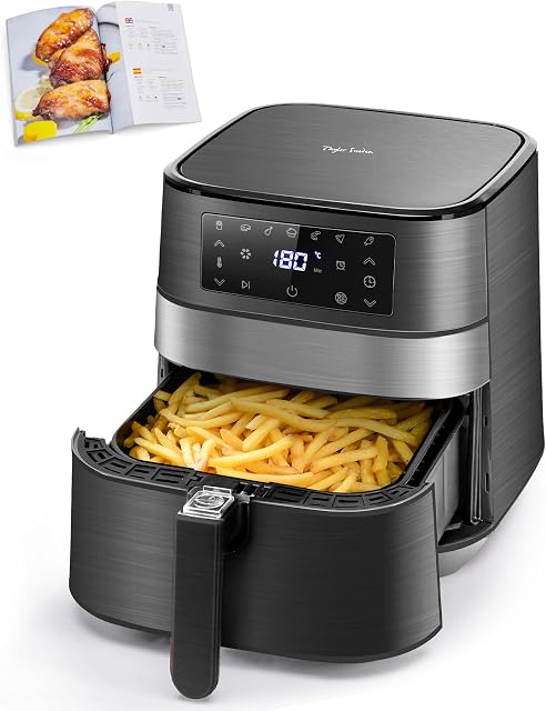 Taylor Swoden Air Fryer, 5.5L Air Fryers Oven for Healthy Oil Free Low Fat Cooking, Recipes Cookbook Included, 7 Presets, Digital Touch Screen, Timer & Temperature Control, Nonstick Basket, 1700W