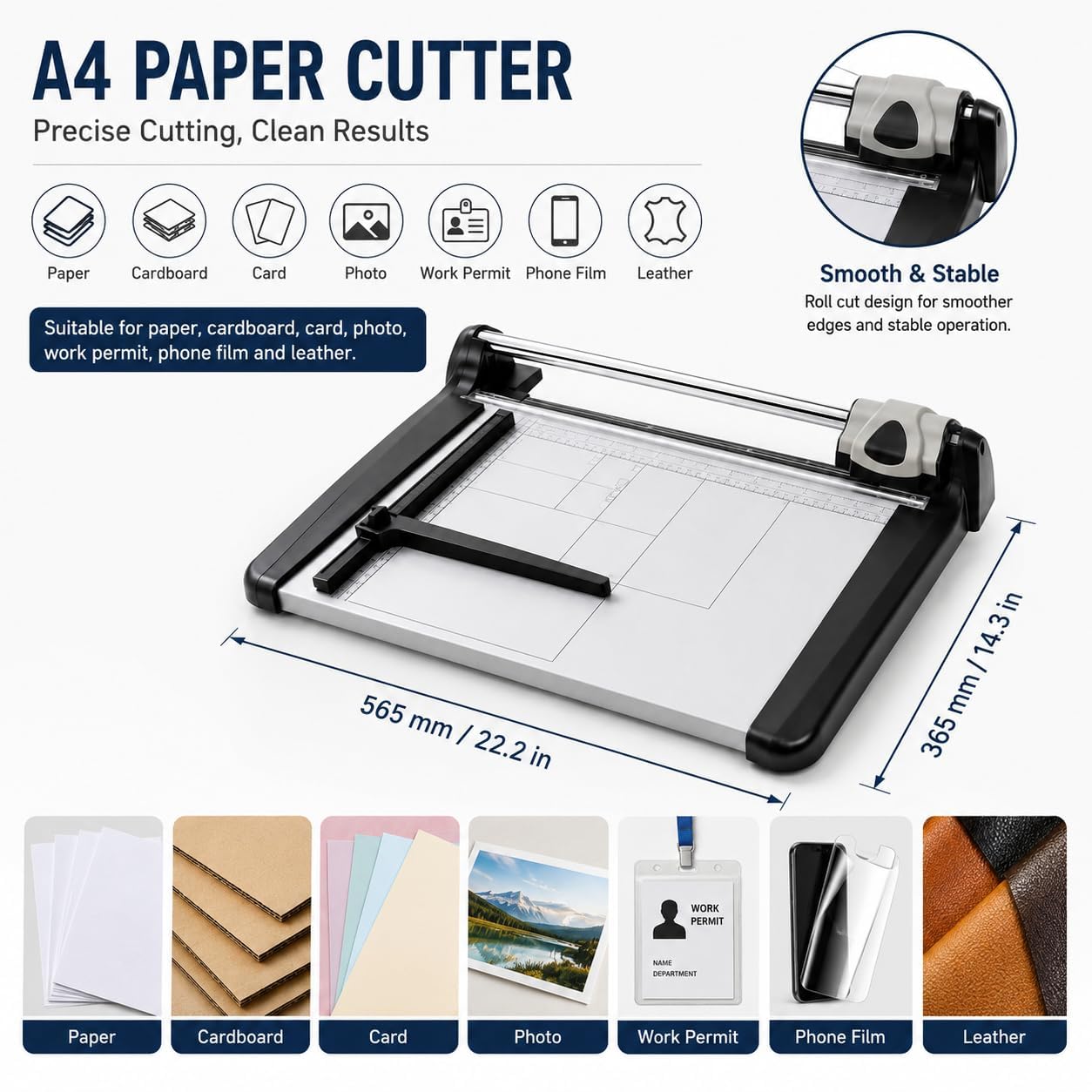 Decespugliatore rotativo per carta resistente, 360 mm, capacità 15 fogli