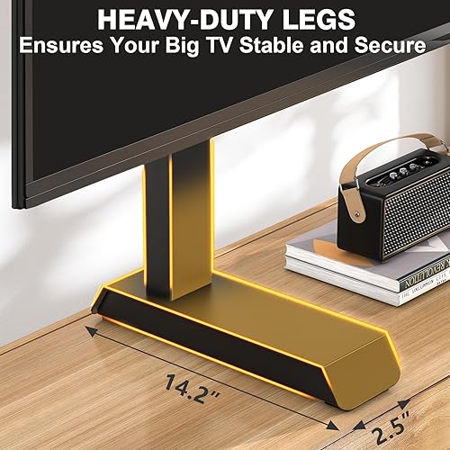Miniatura 6 de Patas universales para TV de mesa para televisores de plasma LCD LED OLED 4K de 55 a 90 pulgadas, soporte de TV moderno con soporte, soporte de