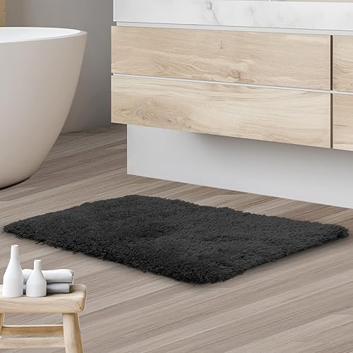 Clara Clark Tapete de baño peludo con respaldo antideslizante de goma Tapete de baño súper suave
