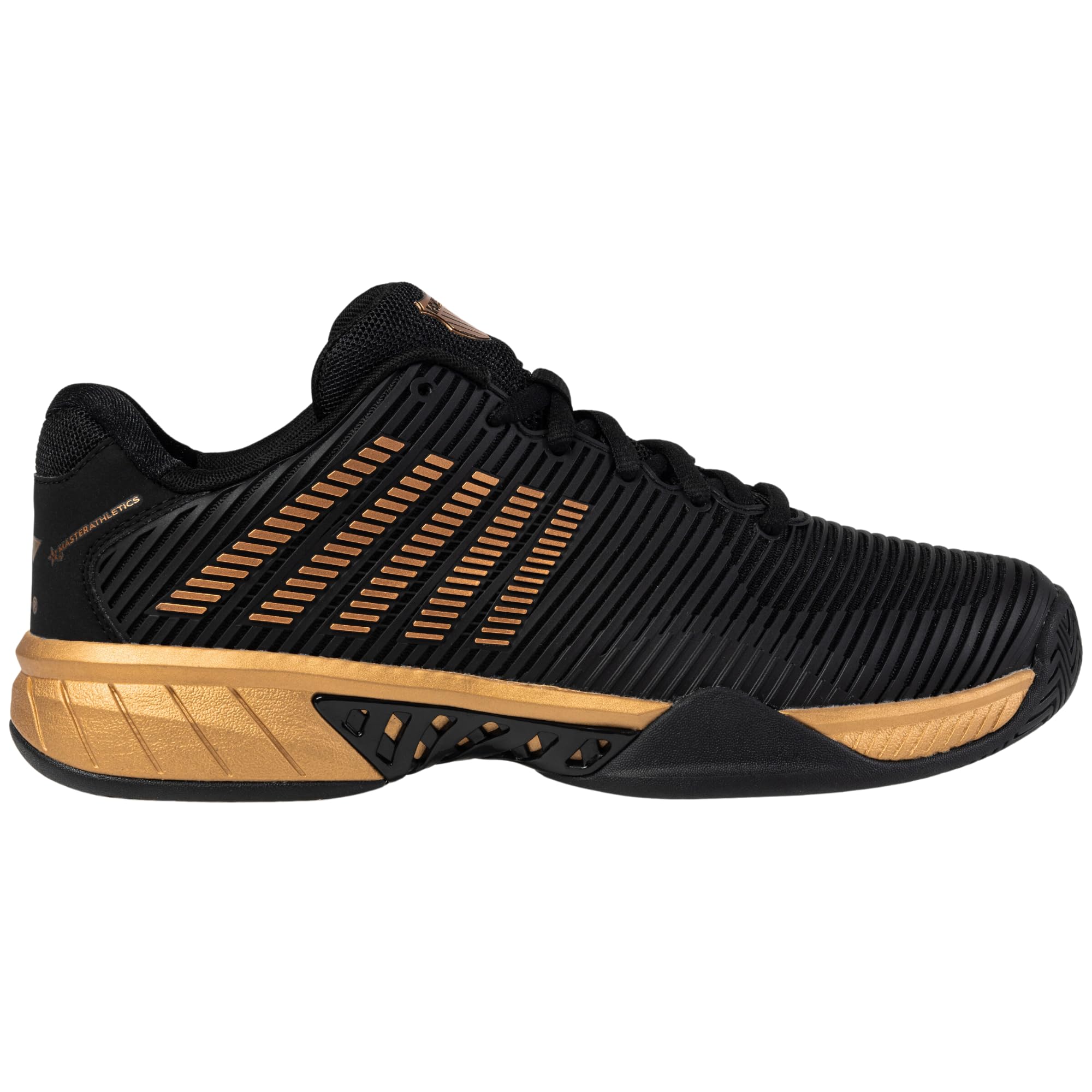K-Swiss/Master Athletics Men's Hypercourt Express 2 Tennis Shoe (Black/Gold) (9.5)