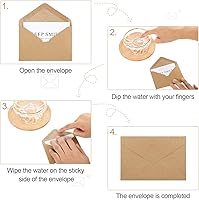 Vista 4 de Outus 400 sobres para tarjetas de regalo, mini sobres de papel kraft marrón para tarjetas de regalo pequeñas, invitaciones, notas comerciales, mini