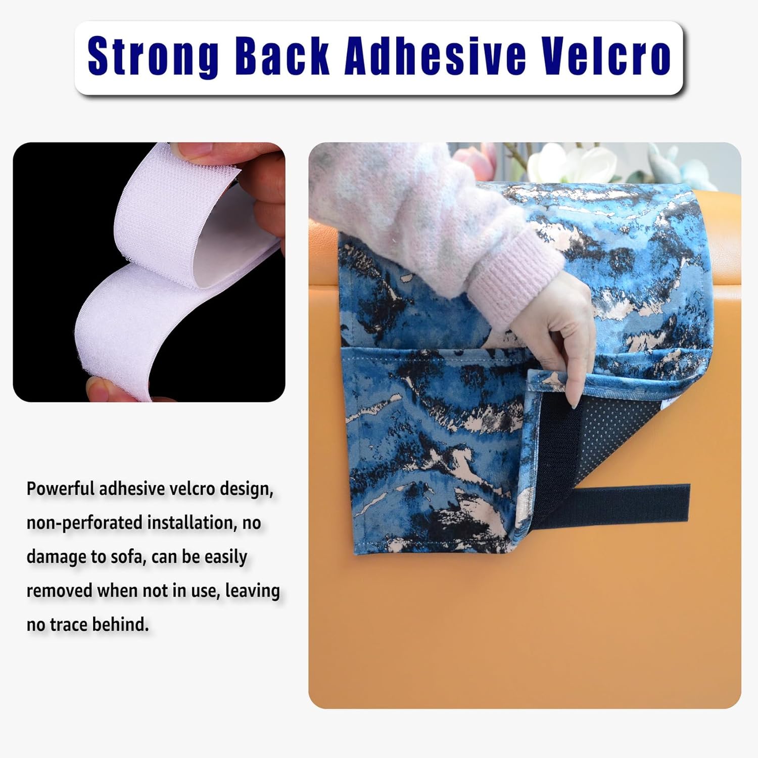 Non-Slip Head Pillow for Recliners - Neck Support Cushion with Velvet Cover for Pain Relief at Home, Office and Travel (Dark Blue) - Image 4