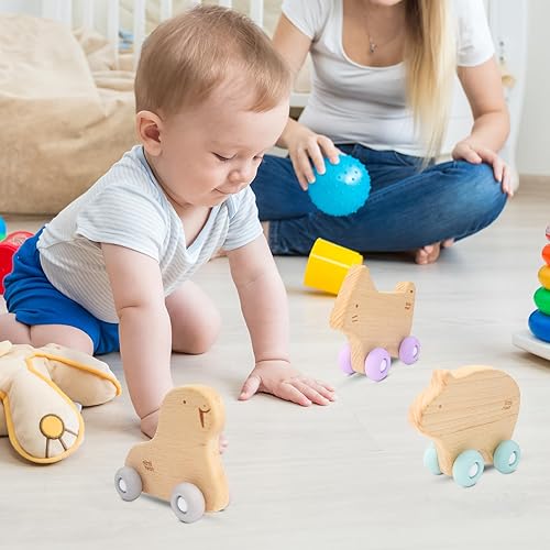 Miniatura 7 de LITTLE RAWR Juguetes de coche de oso para niños pequeños de 1 a 3 años  Juguetes de madera de silicona para bebés de 3 a 18 meses, sin BPA, sin