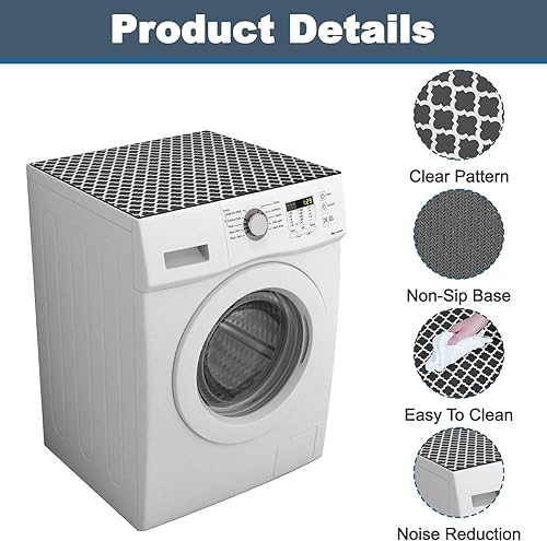 Miniatura 3 de JREWE LIOUS - 2 fundas para lavadora y secadora (23.6 x 25.6 pulgadas), a prueba de polvo, alfombrilla de diatomita antideslizante para lavadora y