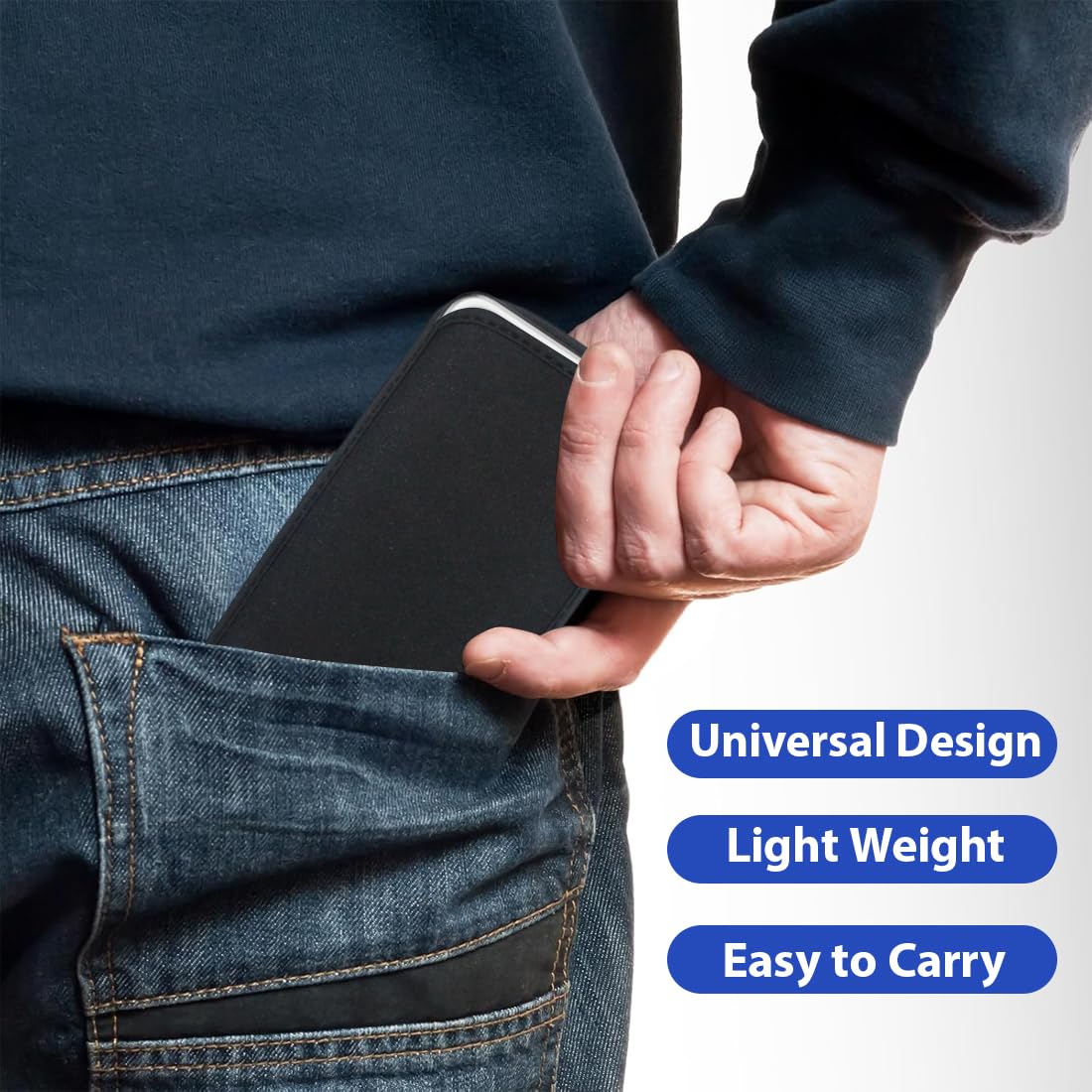 GXGM Custodia Universale per Tutte le Marche e i Modelli Fino a 16.5CM,Calzino Protettivo in Neoprene,Custodia Antiurto,Classic Nero Custodia,per iPhone 17 16 15 14 13 12 Pro Max,S25/24/23 Ultra