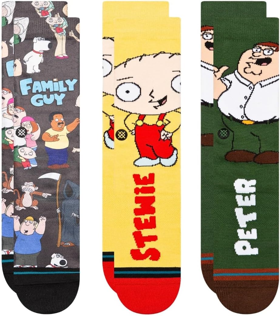 Stance Family Values Family Guy 3-Pack Multi MD (US Men's Shoe 6-8.5, Women's Shoe 8-10.5)