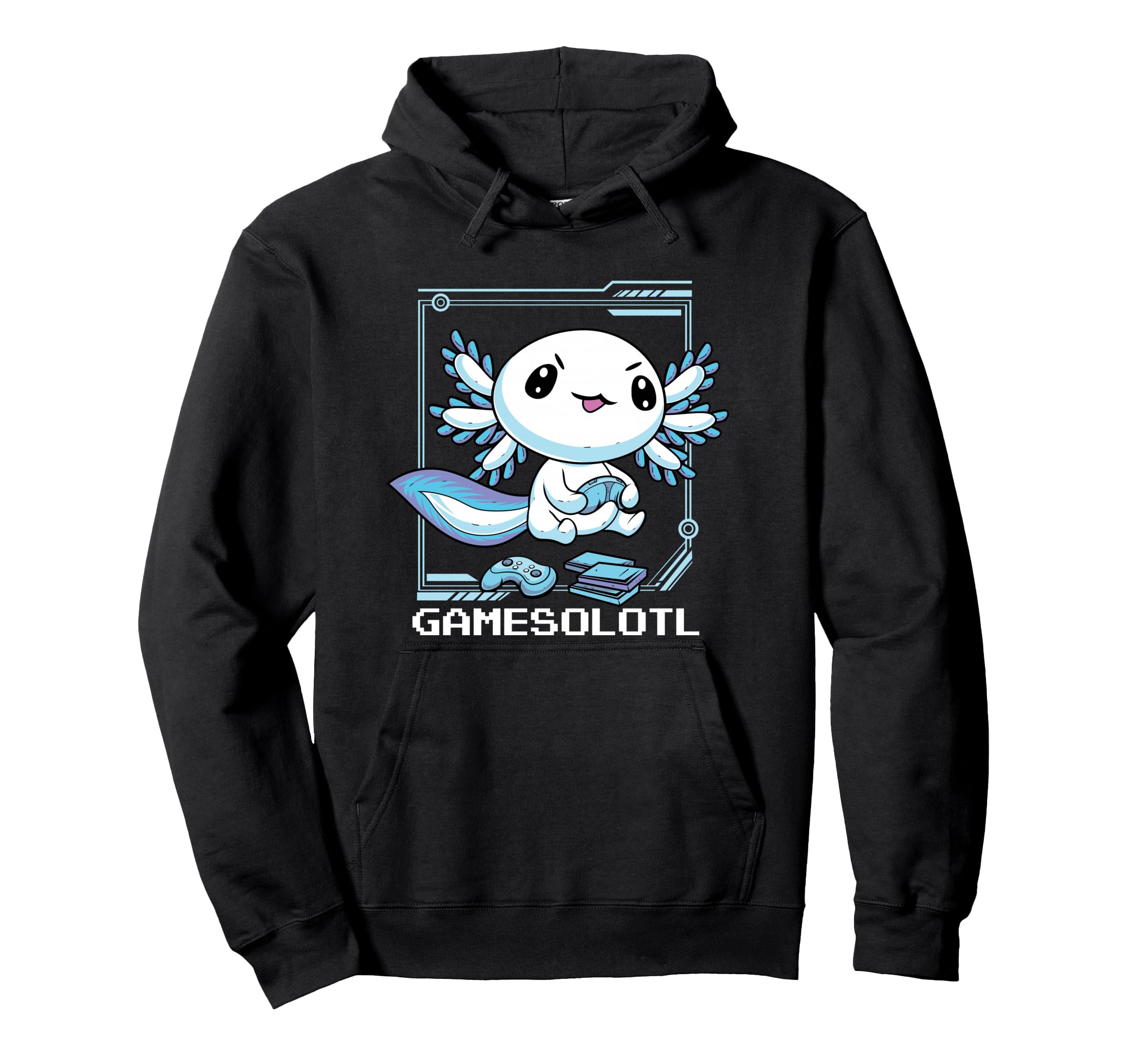 Gamer Axolotl Gamesolotl Fish Gaming Video Gamer Anime Pullover Hoodie