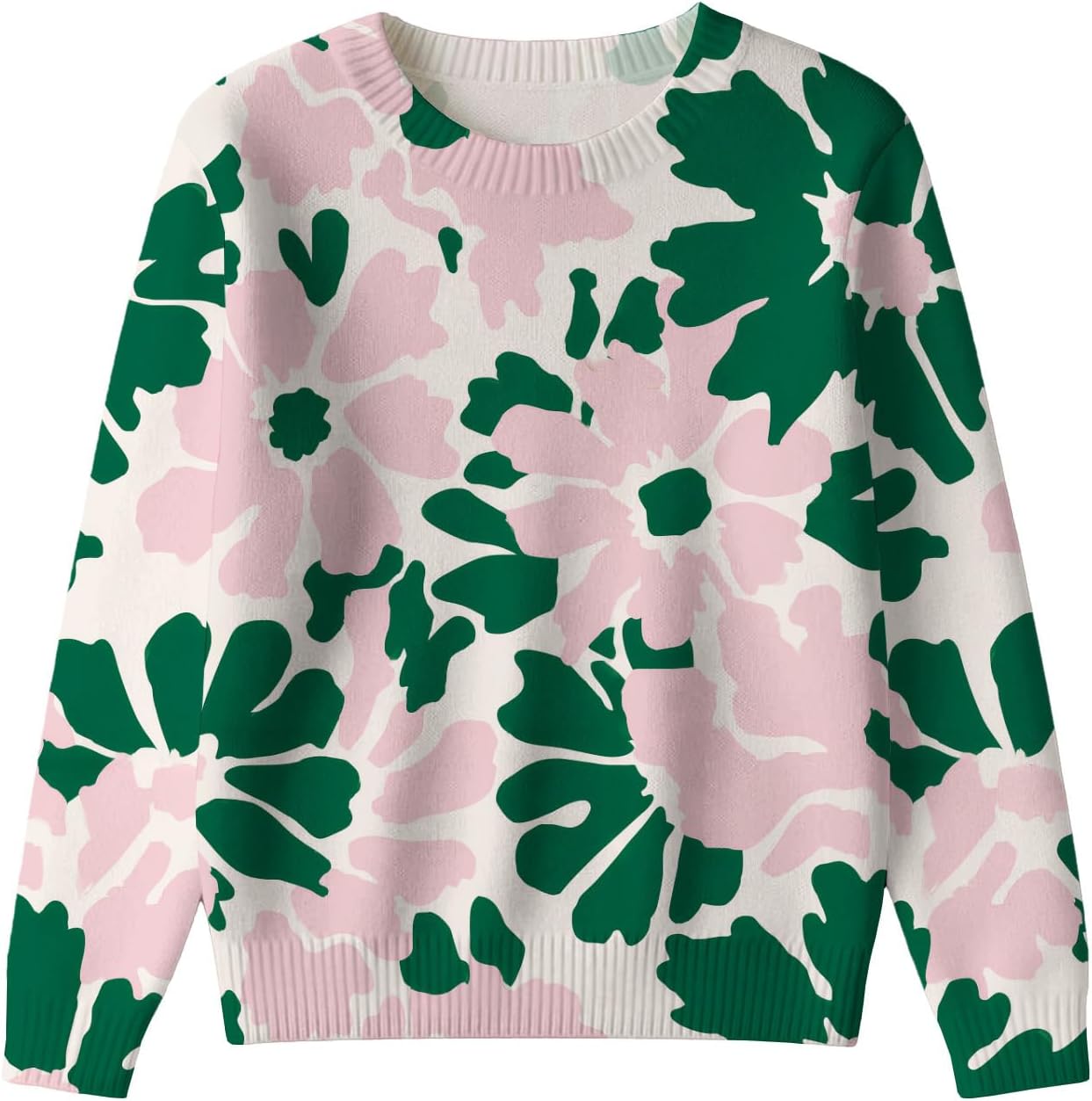 LIZALIG Women Top Pink Long Sleeve Flower Pattern Lightweight Soft Fashion Casual Floral Print for Fall Outfits - Image 4