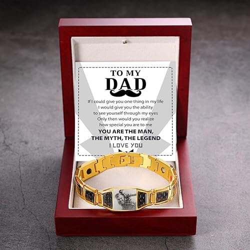 Miniatura 8 de Pulsera personalizada con foto para hombres, pulsera con imagen personalizada, regalos para papá, marido, hermano, día del padre